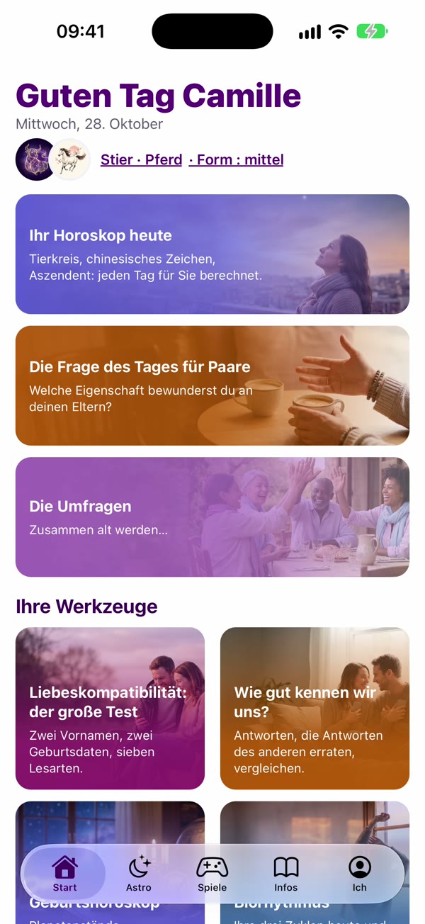App-Screenshot: Start