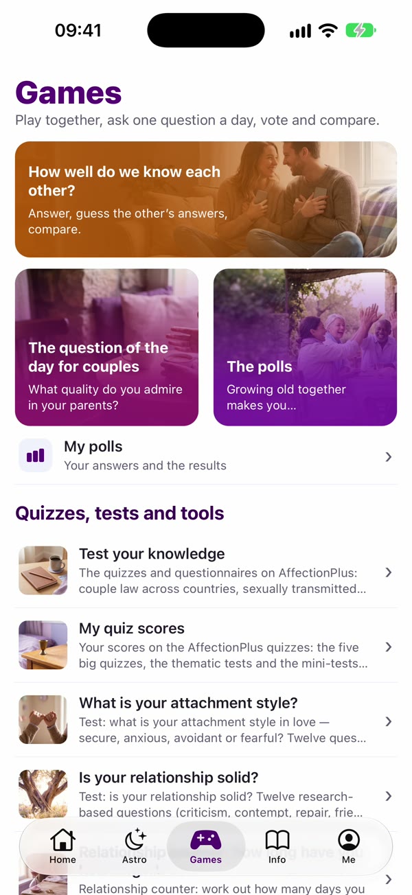 App screenshot: Games