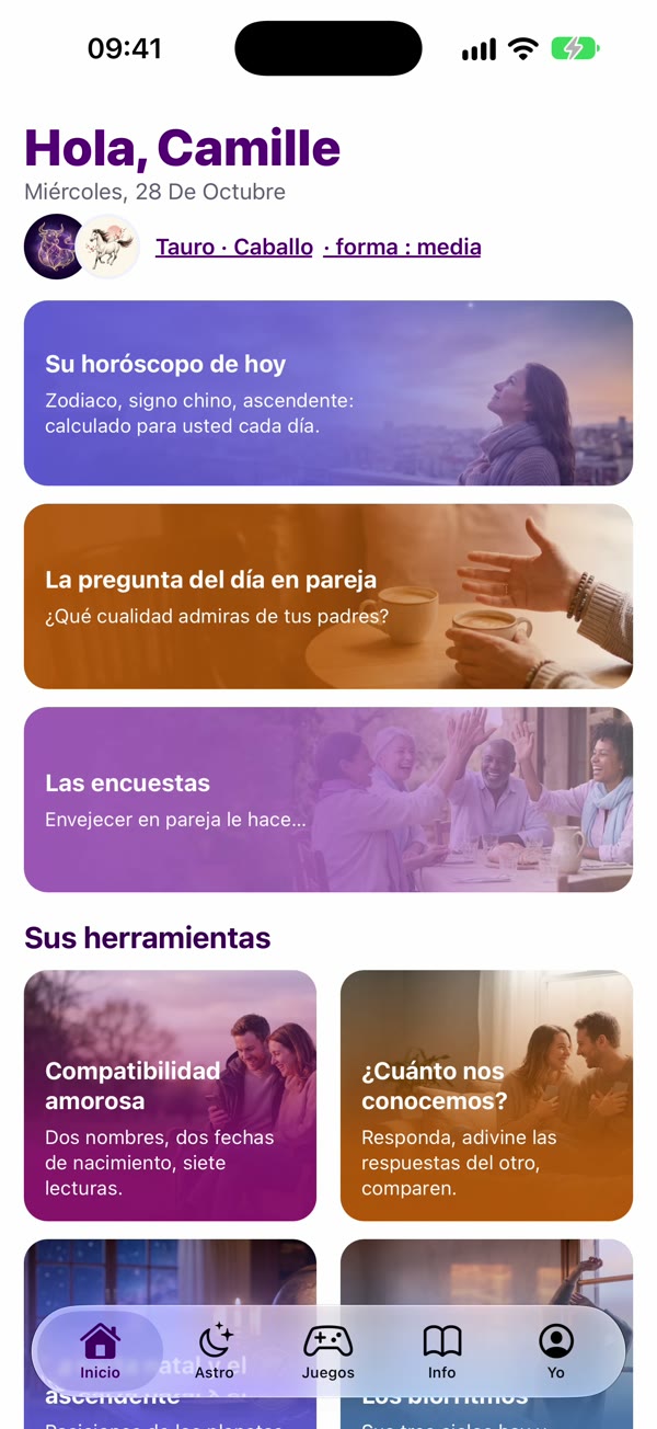 Captura de la app: Inicio