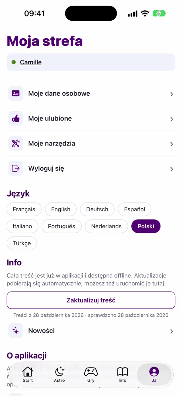 Zrzut ekranu aplikacji: Ja