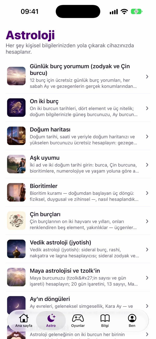 Uygulama ekran görüntüsü: Astro