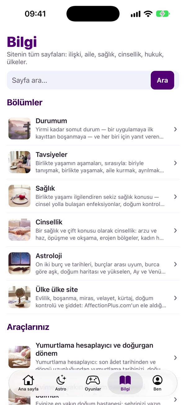 Uygulama ekran görüntüsü: Bilgi