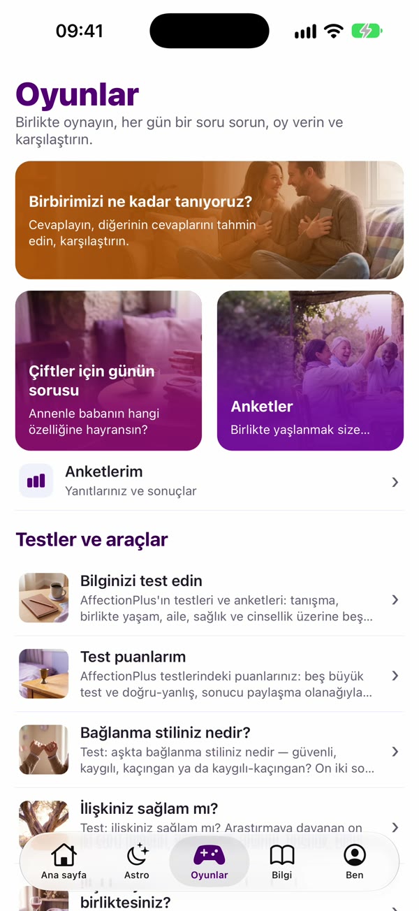 Uygulama ekran görüntüsü: Oyunlar